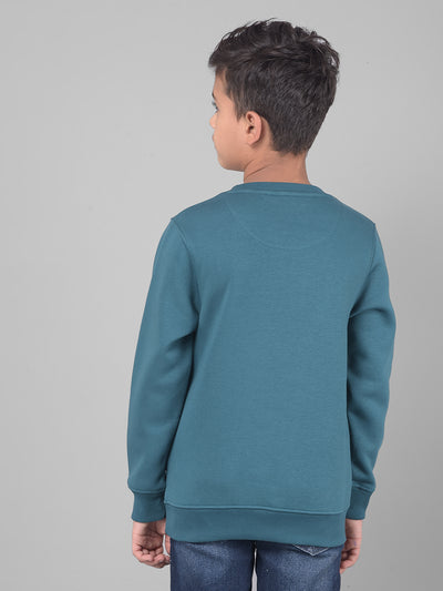 Green Printed Sweatshirt-Boys Sweatshirts-Crimsoune Club