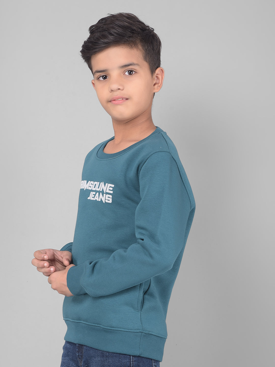 Green Printed Sweatshirt-Boys Sweatshirts-Crimsoune Club