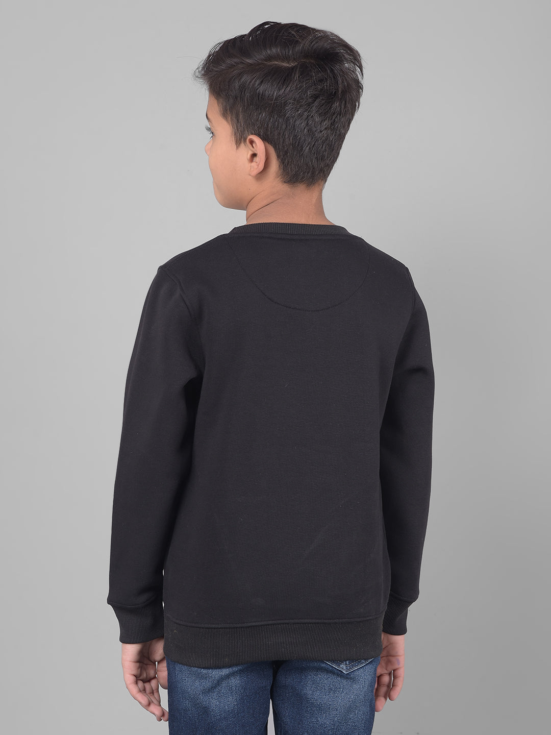 Black Printed Sweatshirt-Boys Sweatshirts-Crimsoune Club