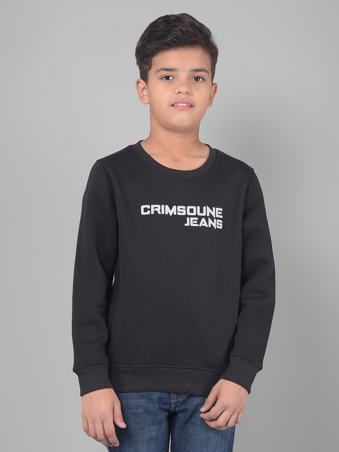 Black Printed Sweatshirt-Boys Sweatshirts-Crimsoune Club