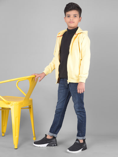 Yellow Hooded Sweatshirt-Boys Sweatshirts-Crimsoune Club