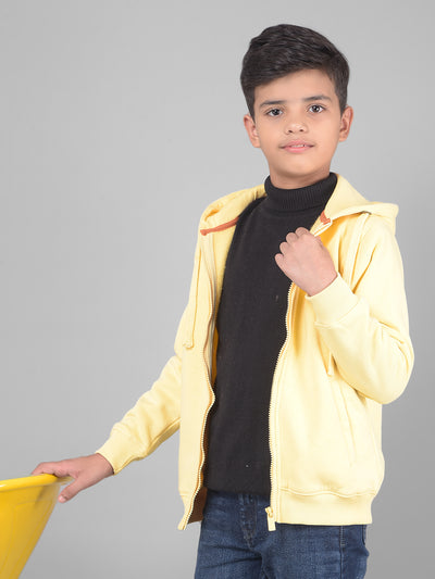 Yellow Hooded Sweatshirt-Boys Sweatshirts-Crimsoune Club