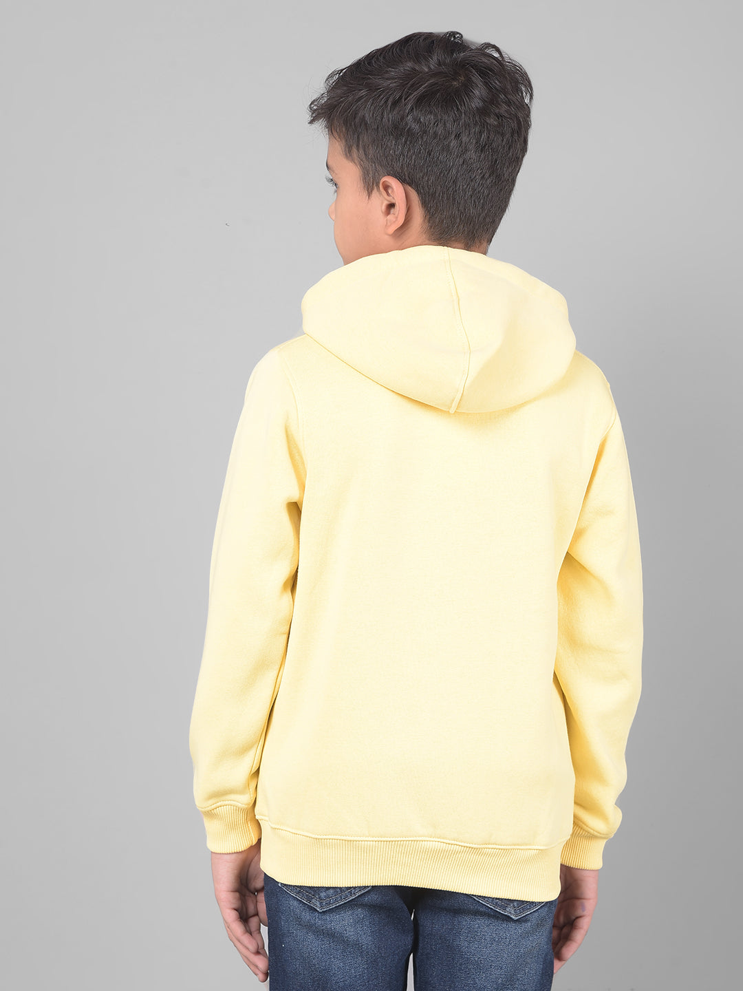 Yellow Hooded Sweatshirt-Boys Sweatshirts-Crimsoune Club