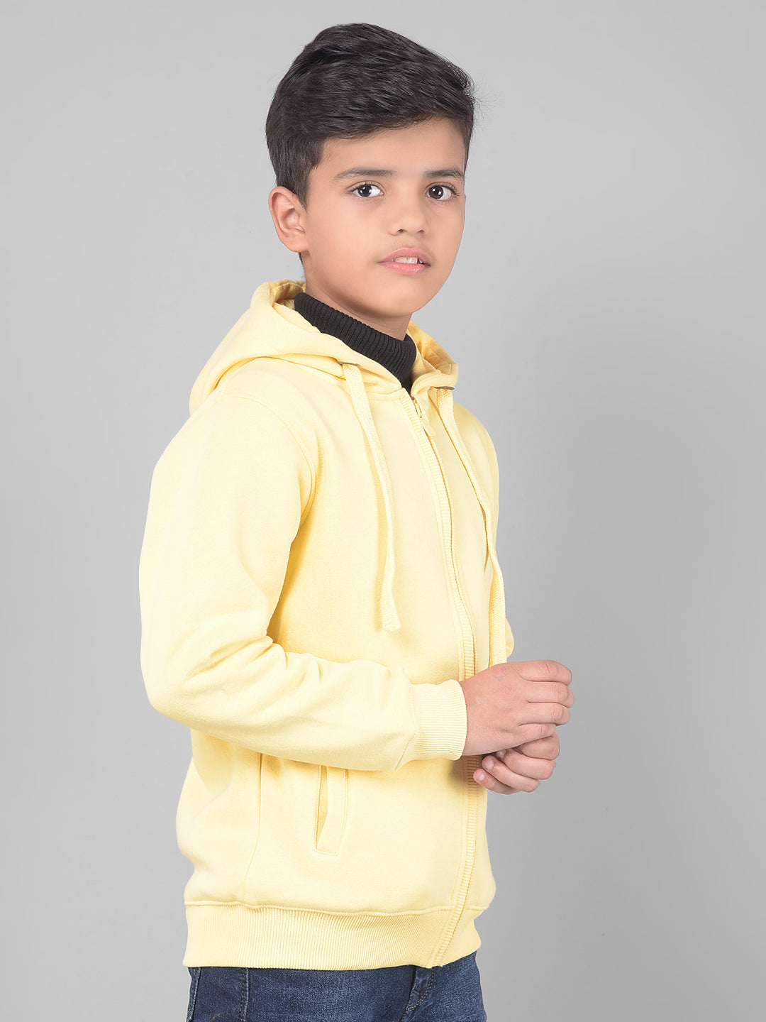 Yellow Hooded Sweatshirt-Boys Sweatshirts-Crimsoune Club