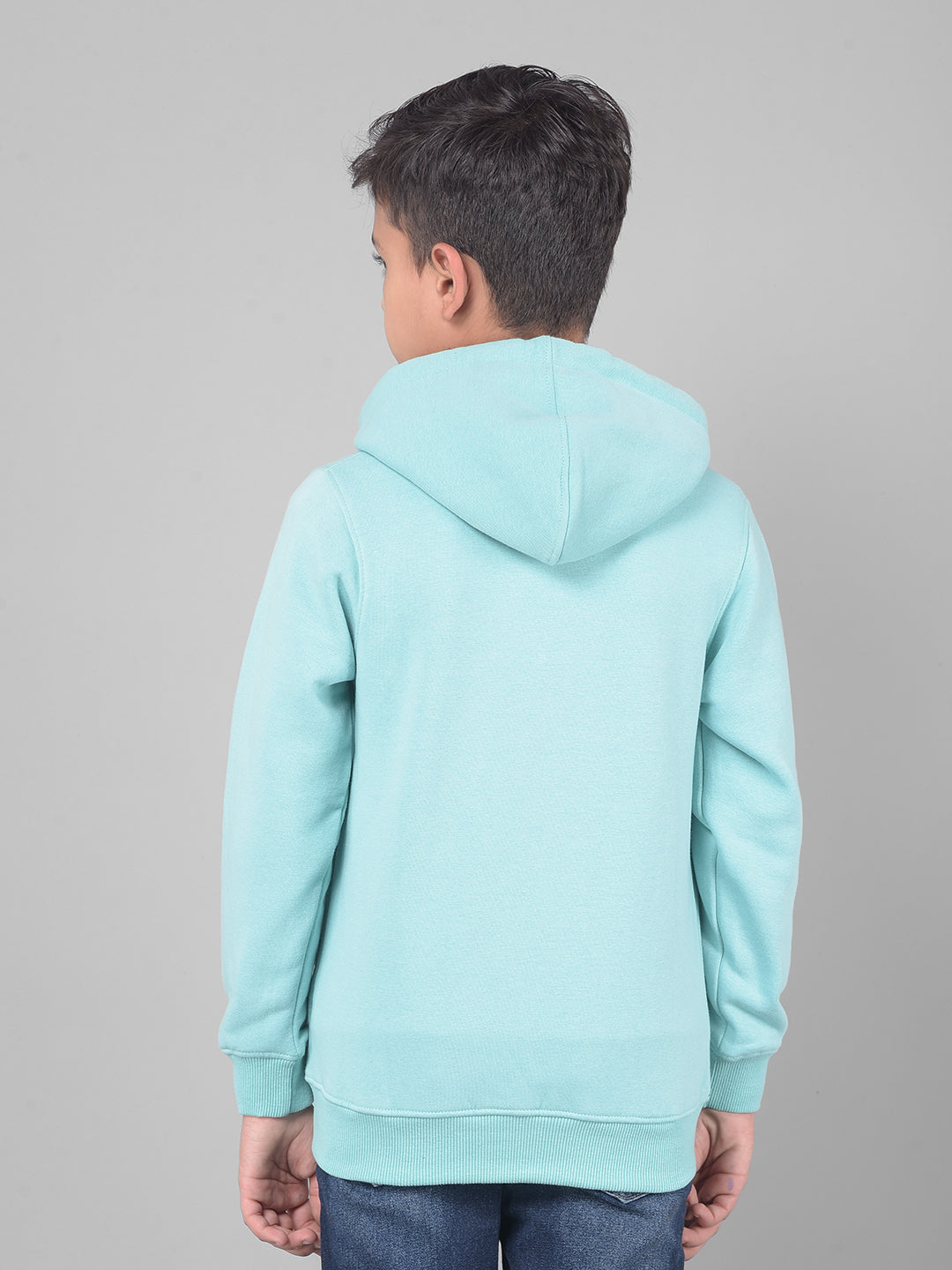 Mint-Green Hooded Sweatshirt-Boys Sweatshirts-Crimsoune Club