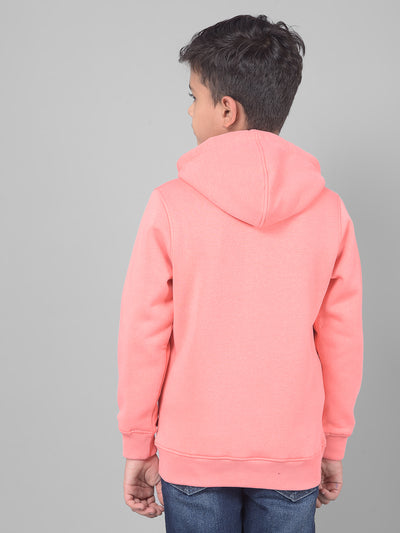 Peach Hooded Sweatshirt-Boys Sweatshirts-Crimsoune Club