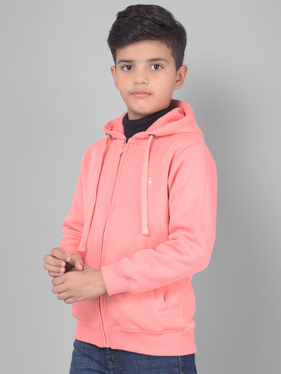 Peach Hooded Sweatshirt-Boys Sweatshirts-Crimsoune Club