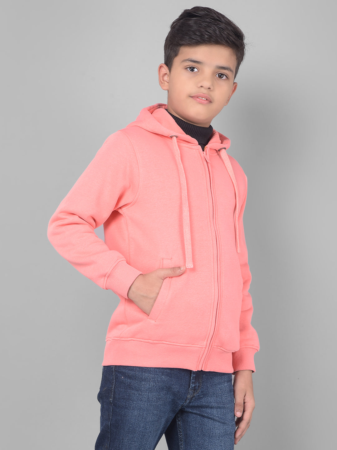 Peach Hooded Sweatshirt-Boys Sweatshirts-Crimsoune Club