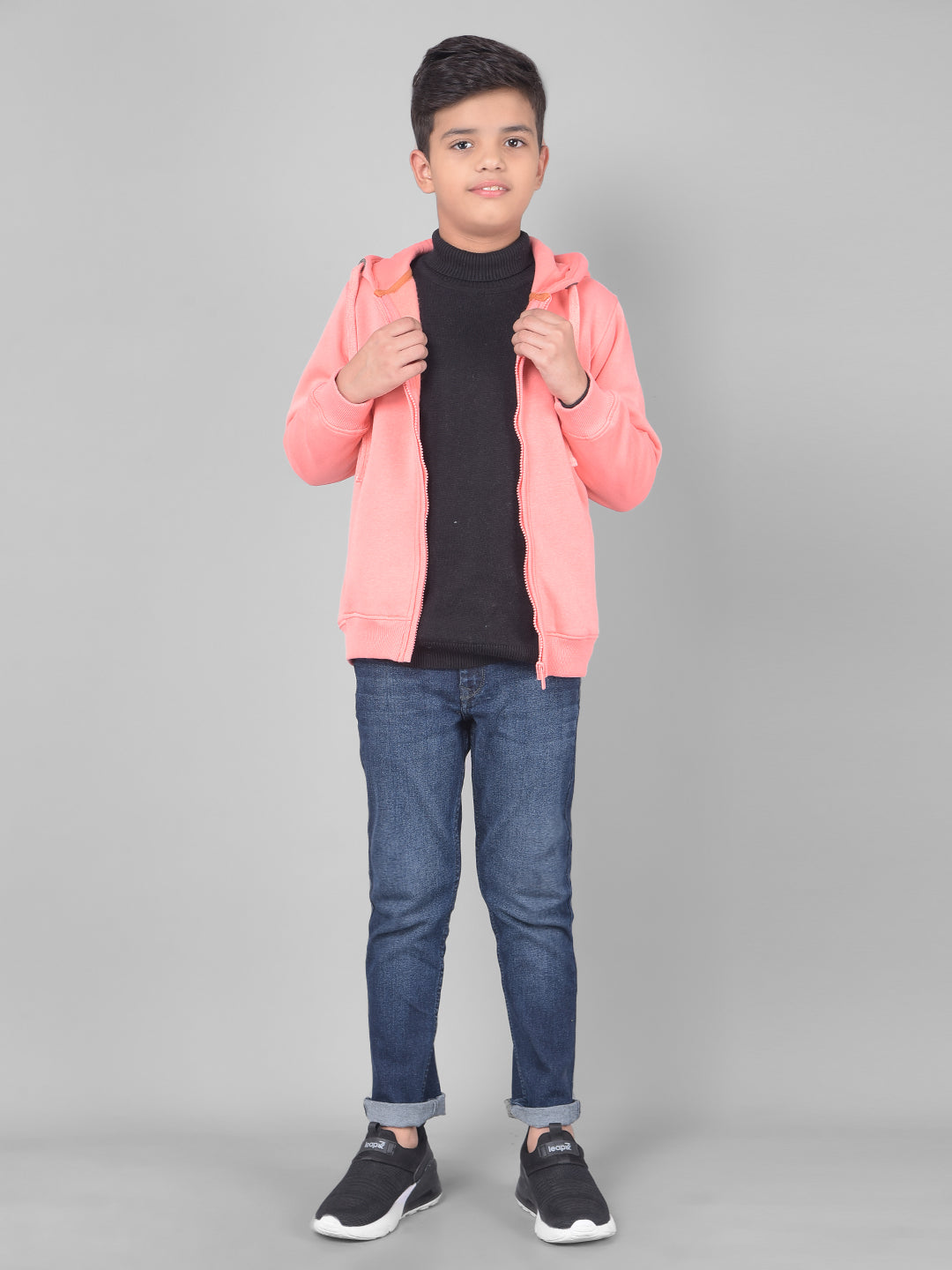 Peach Hooded Sweatshirt-Boys Sweatshirts-Crimsoune Club