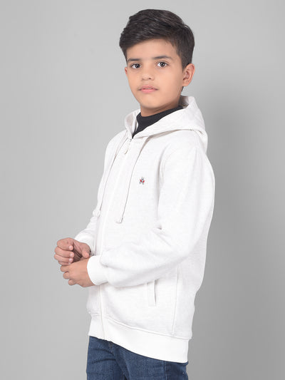 Off White Hooded Sweatshirt-Boys Sweatshirts-Crimsoune Club