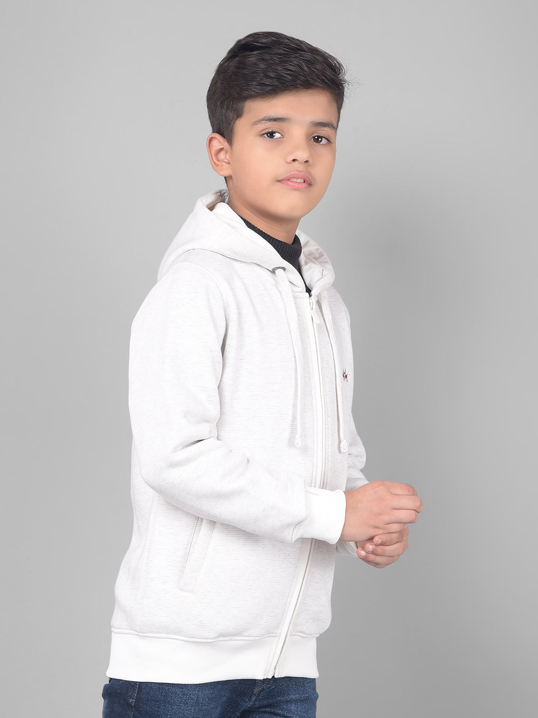 Off White Hooded Sweatshirt-Boys Sweatshirts-Crimsoune Club