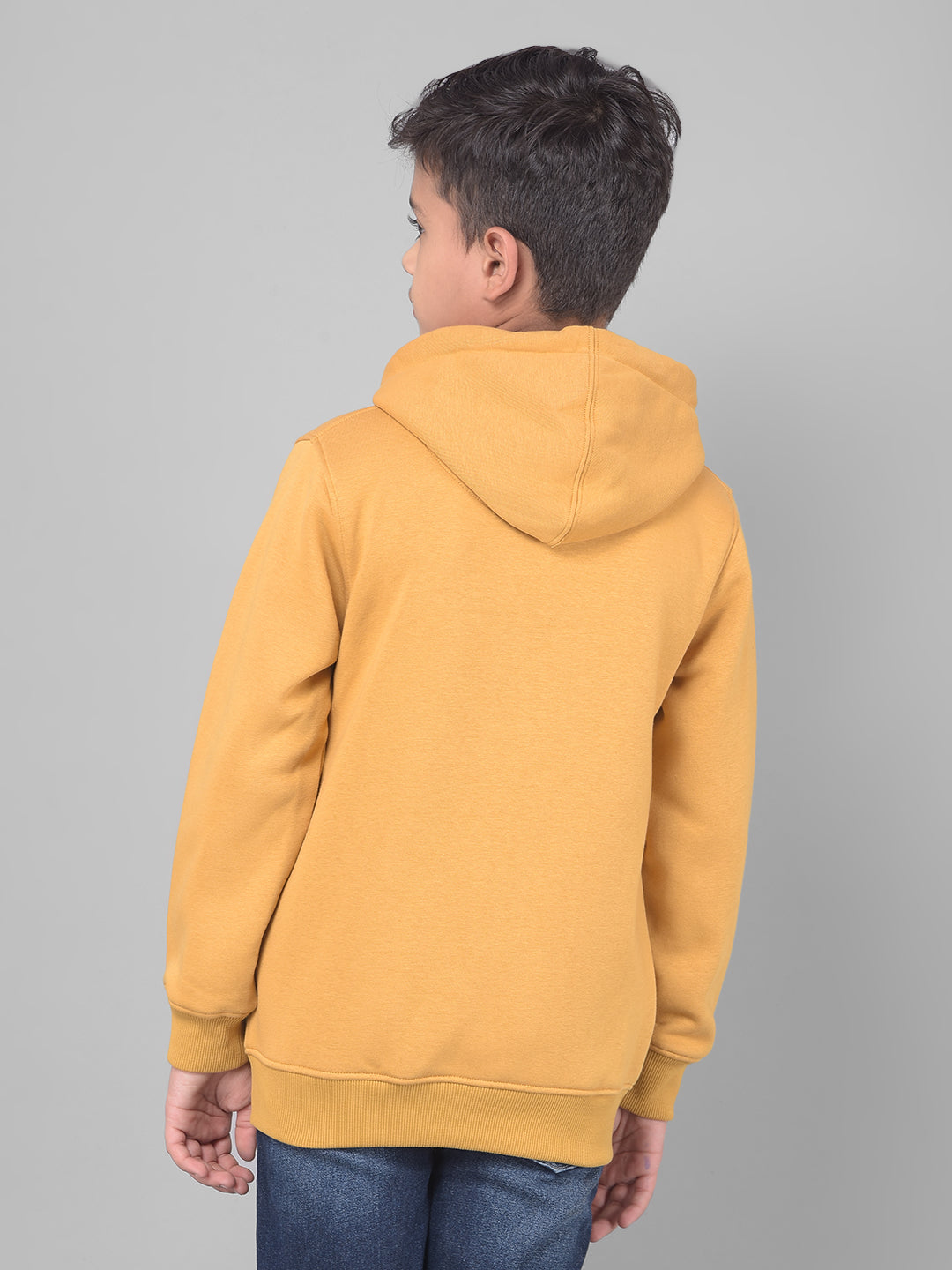 Mustard Hooded Sweatshirt-Boys Sweatshirts-Crimsoune Club