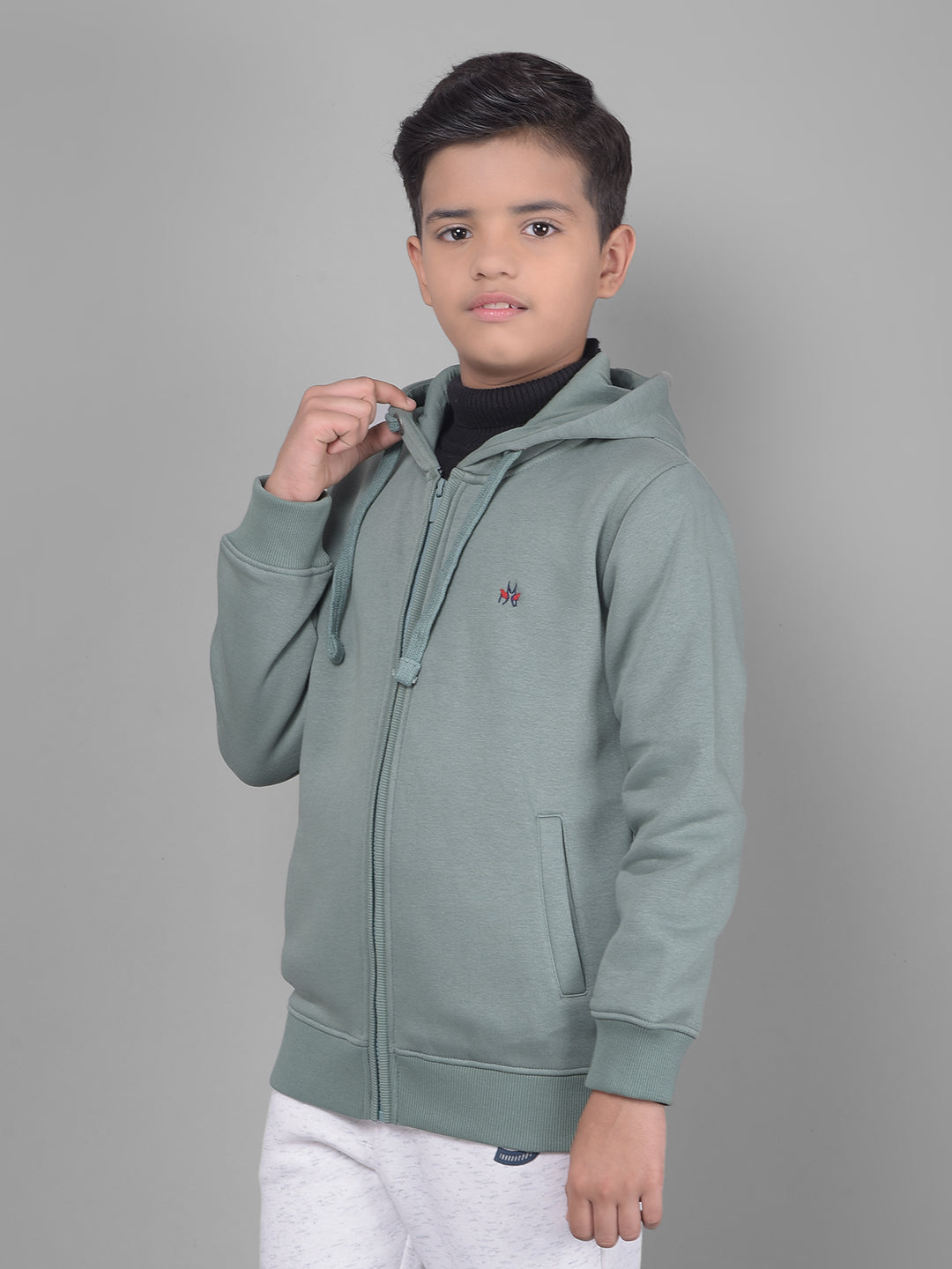 Green Hooded Sweatshirt-Boys Sweatshirts-Crimsoune Club