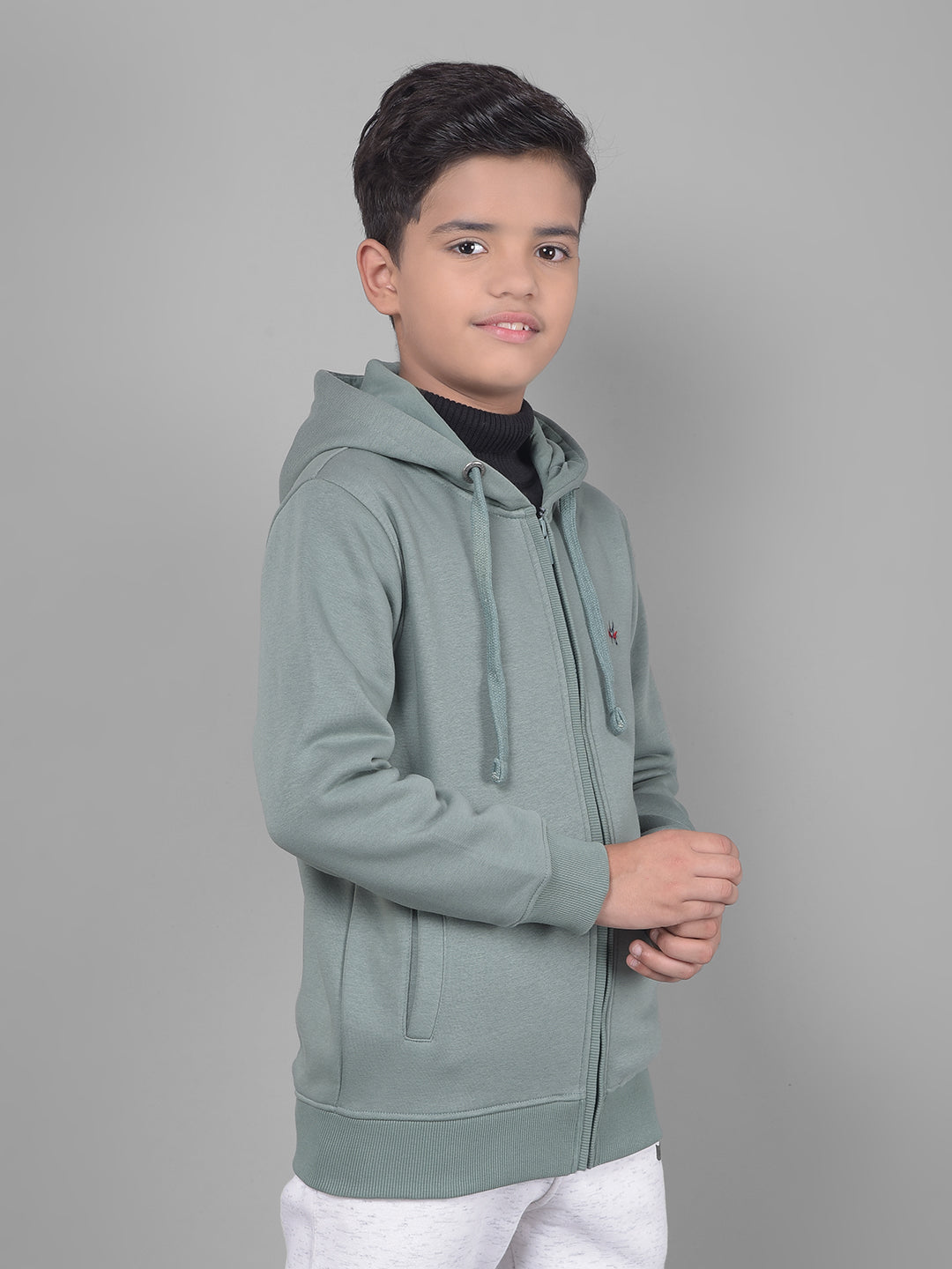 Green Hooded Sweatshirt-Boys Sweatshirts-Crimsoune Club