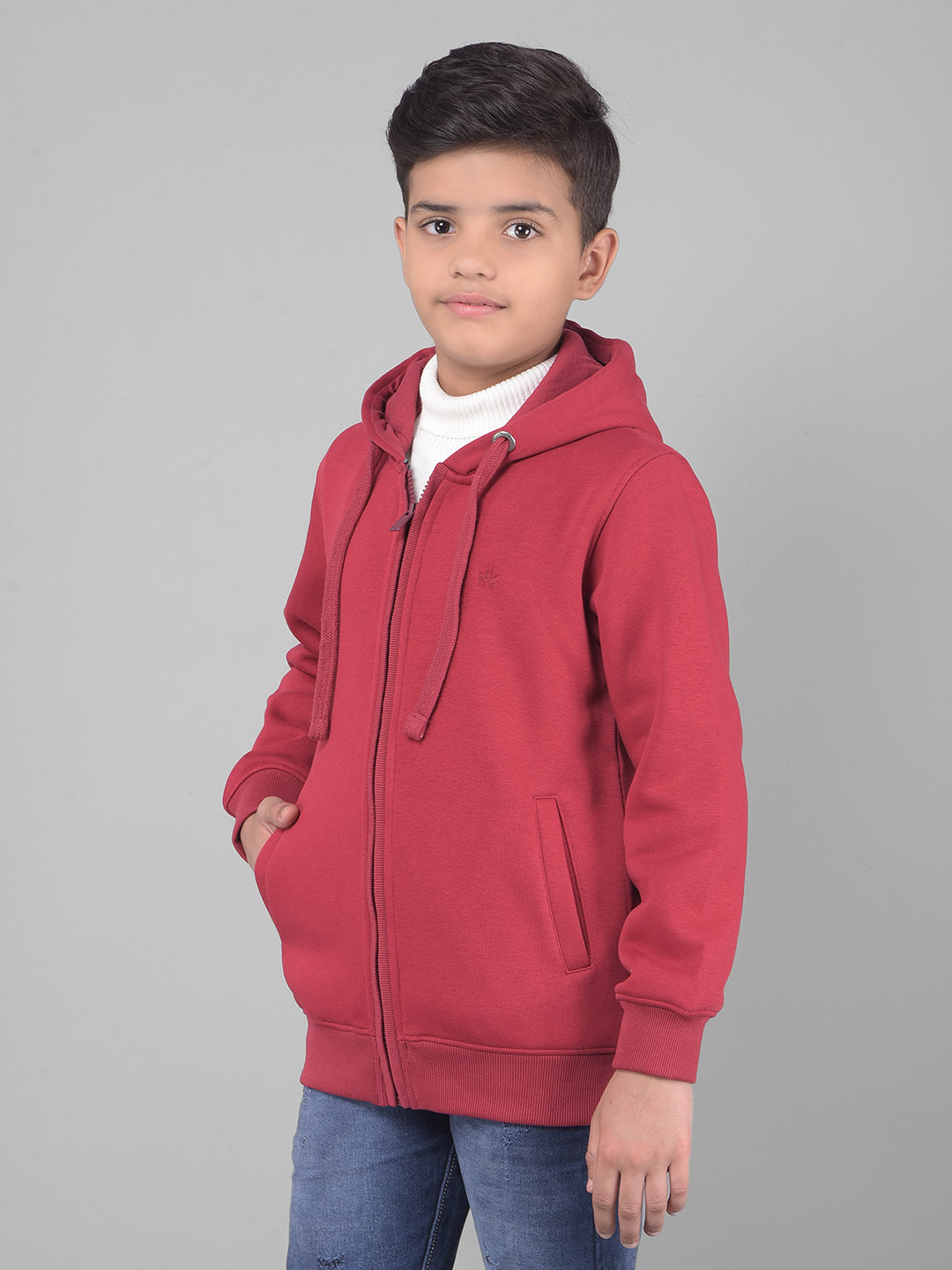 Red Hooded Sweatshirt-Boys Sweatshirts-Crimsoune Club