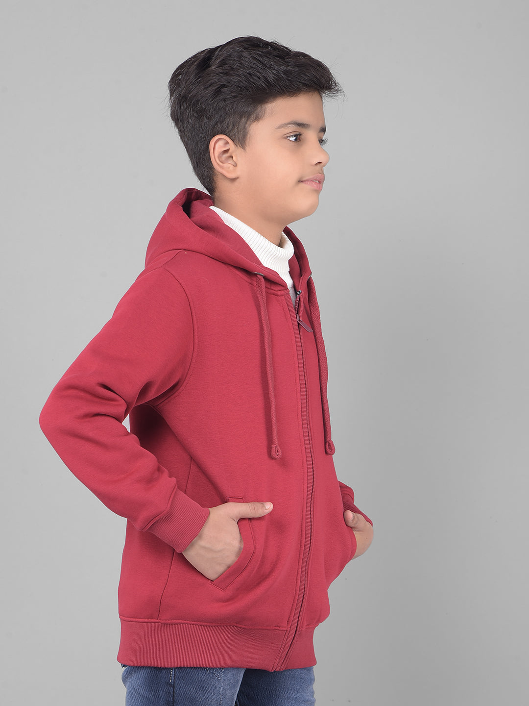 Red Hooded Sweatshirt-Boys Sweatshirts-Crimsoune Club