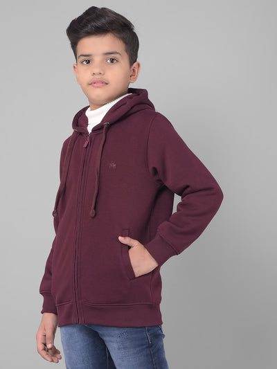 Wine Hooded Sweatshirt-Boys Sweatshirts-Crimsoune Club