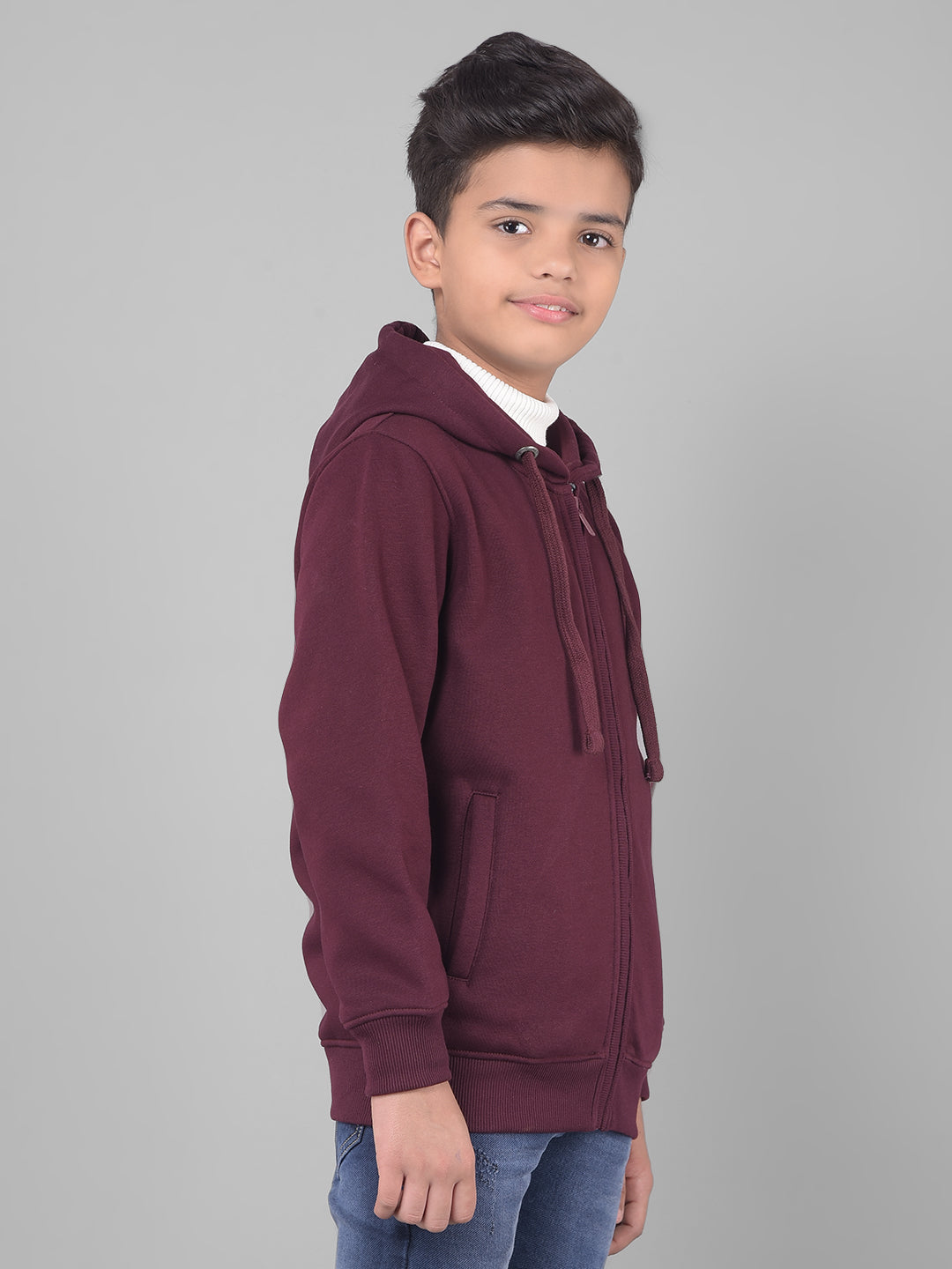 Wine Hooded Sweatshirt-Boys Sweatshirts-Crimsoune Club