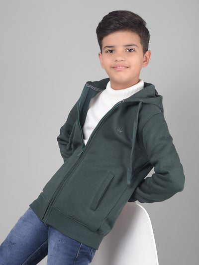 Green Hooded Sweatshirt-Boys Sweatshirts-Crimsoune Club