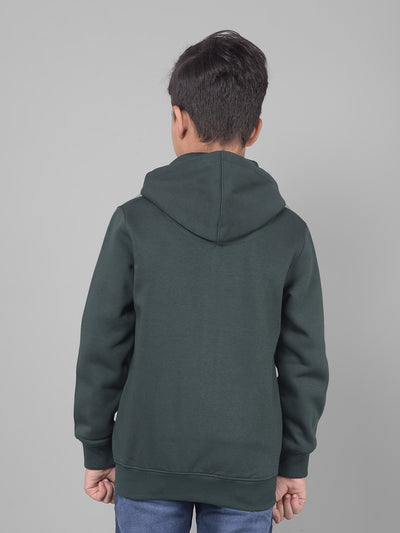 Green Hooded Sweatshirt-Boys Sweatshirts-Crimsoune Club