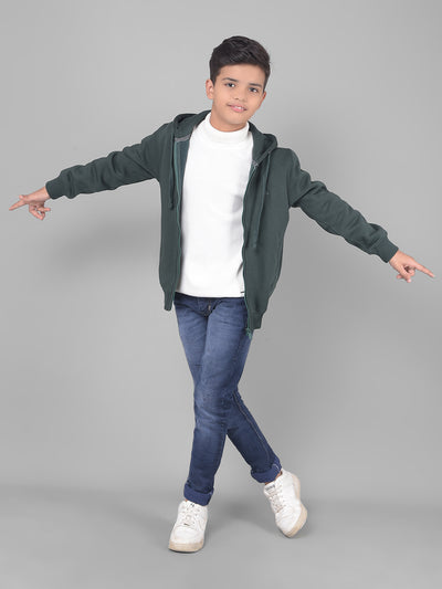 Green Hooded Sweatshirt-Boys Sweatshirts-Crimsoune Club