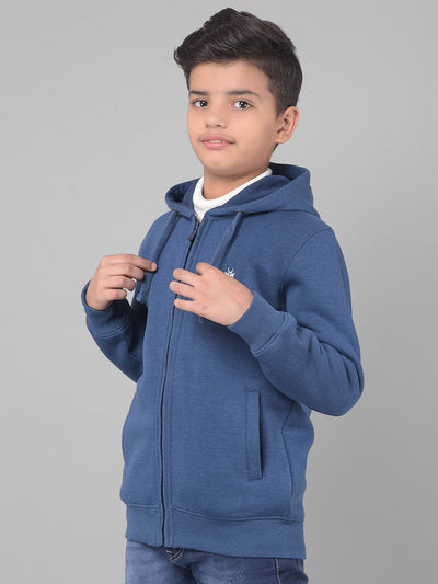 Blue Hooded Sweatshirt-Boys Sweatshirts-Crimsoune Club