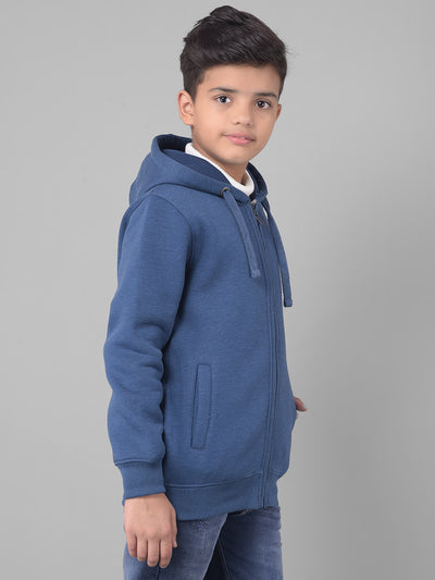 Blue Hooded Sweatshirt-Boys Sweatshirts-Crimsoune Club