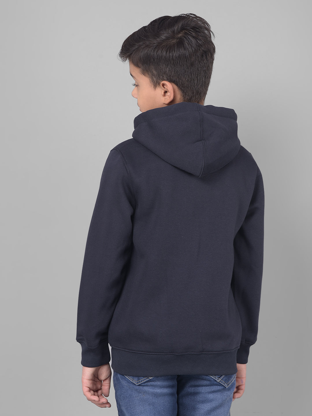Navy Blue Hooded Sweatshirt-Boys Sweatshirts-Crimsoune Club