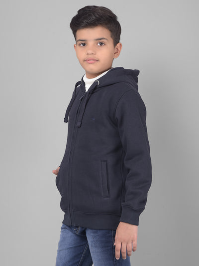 Navy Blue Hooded Sweatshirt-Boys Sweatshirts-Crimsoune Club