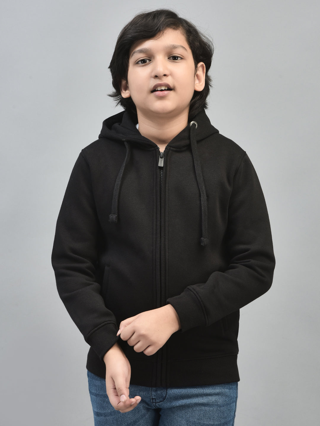 Black Hooded Sweatshirt-Boys Sweatshirts-Crimsoune Club