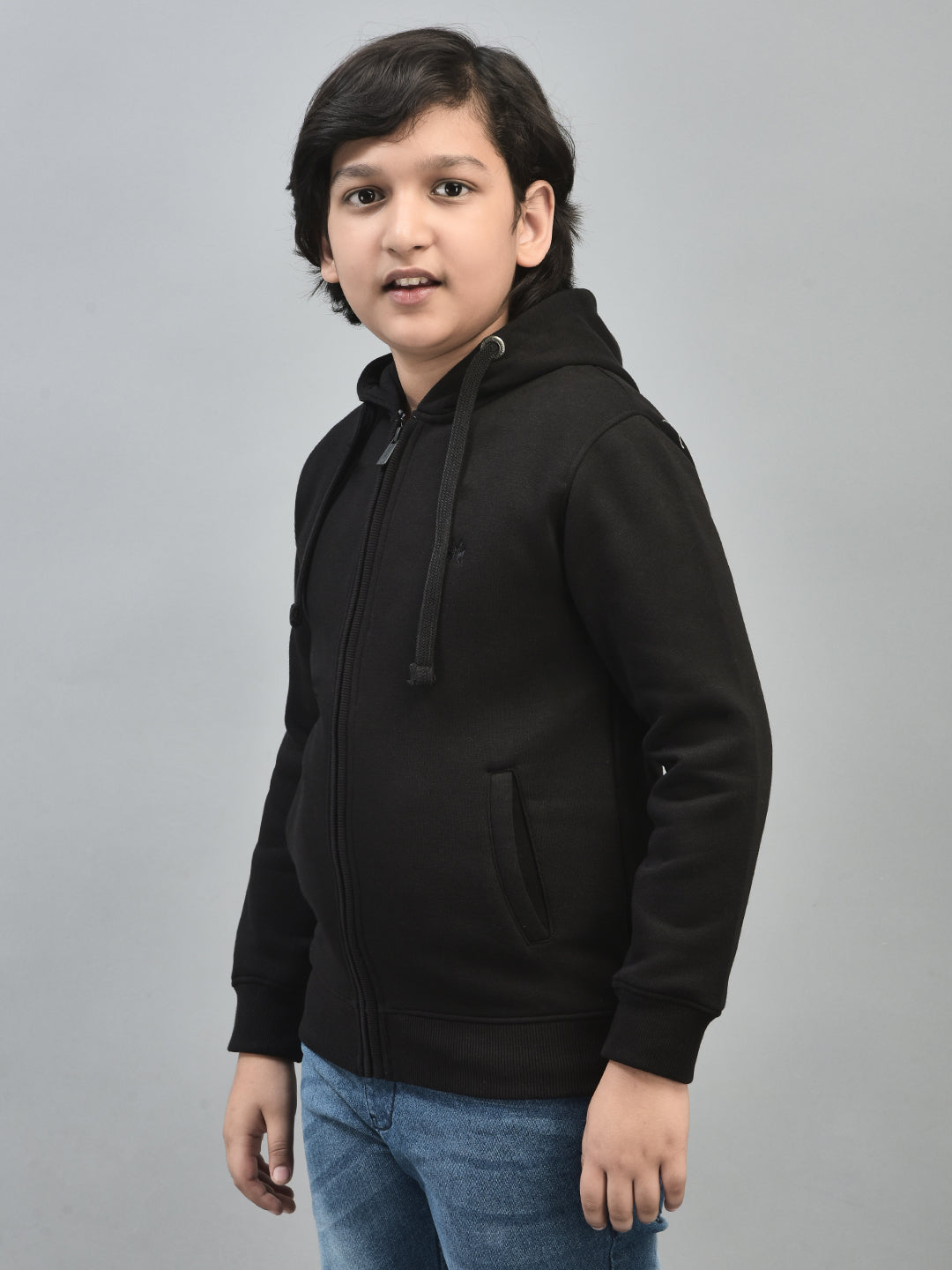 Black Hooded Sweatshirt-Boys Sweatshirts-Crimsoune Club