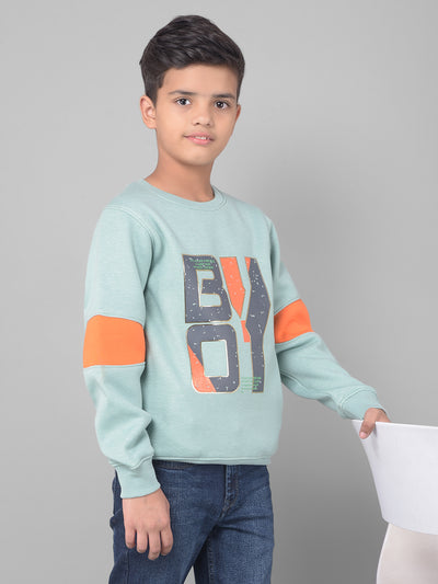 Green Printed Sweatshirt-Boys Sweatshirts-Crimsoune Club