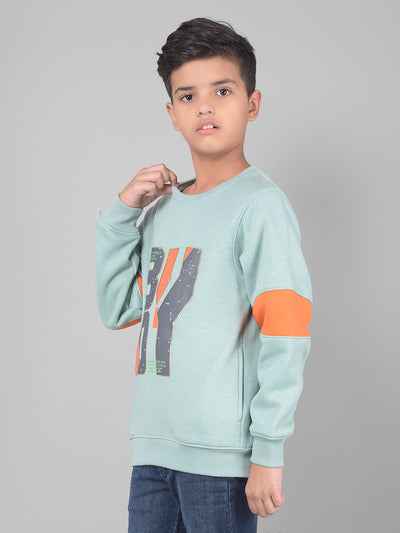 Green Printed Sweatshirt-Boys Sweatshirts-Crimsoune Club