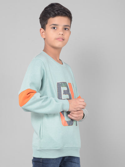 Green Printed Sweatshirt-Boys Sweatshirts-Crimsoune Club