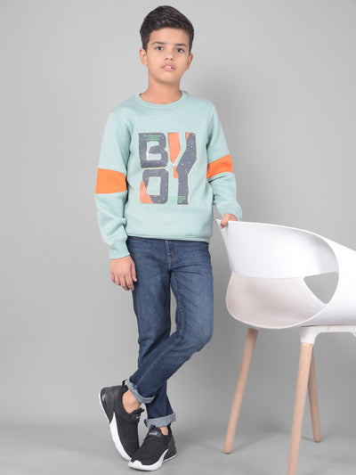 Green Printed Sweatshirt-Boys Sweatshirts-Crimsoune Club