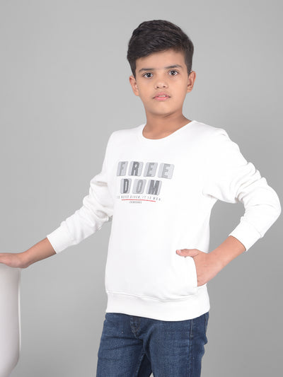 Off White Printed Sweatshirt-Boys Sweatshirts-Crimsoune Club