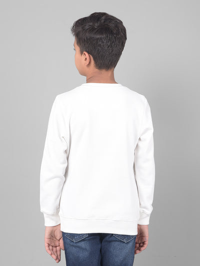 Off White Printed Sweatshirt-Boys Sweatshirts-Crimsoune Club