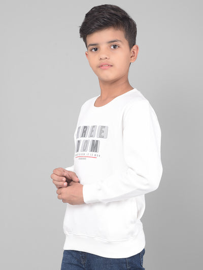 Off White Printed Sweatshirt-Boys Sweatshirts-Crimsoune Club