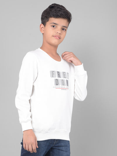 Off White Printed Sweatshirt-Boys Sweatshirts-Crimsoune Club