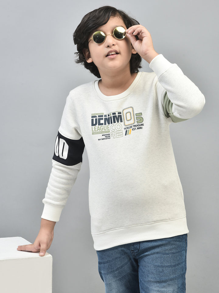 White Printed Sweatshirt-Boys Sweatshirts-Crimsoune Club