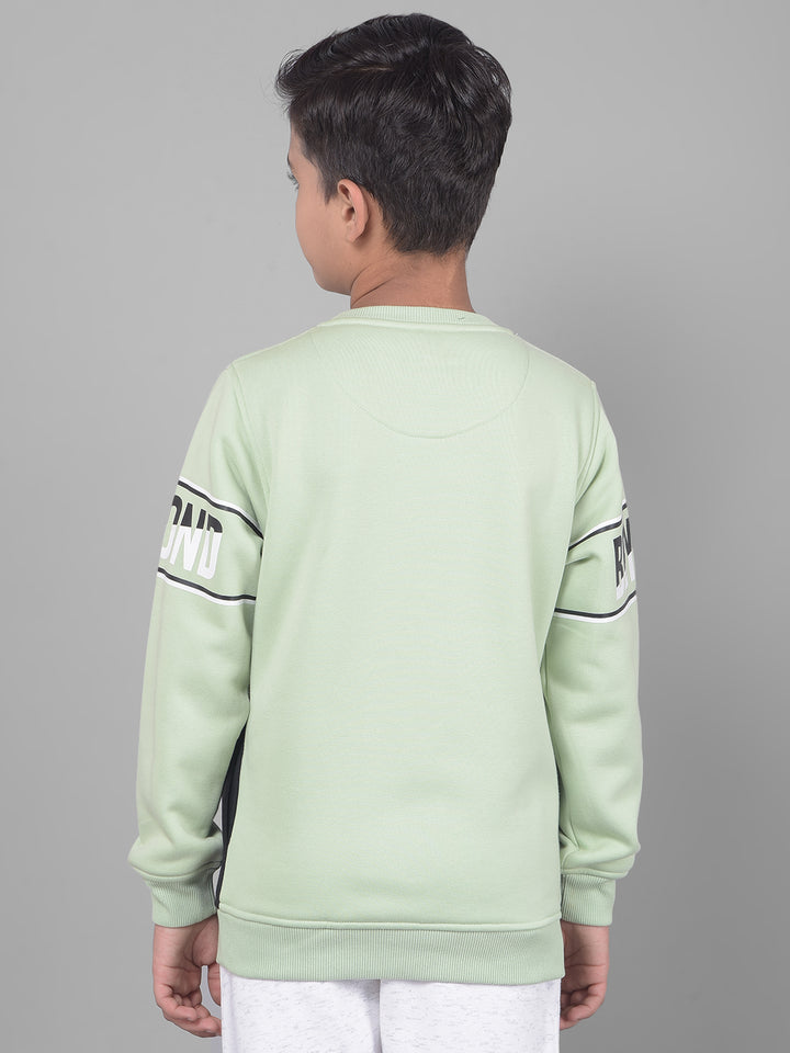 Green Printed Sweatshirt-Boys Sweatshirts-Crimsoune Club