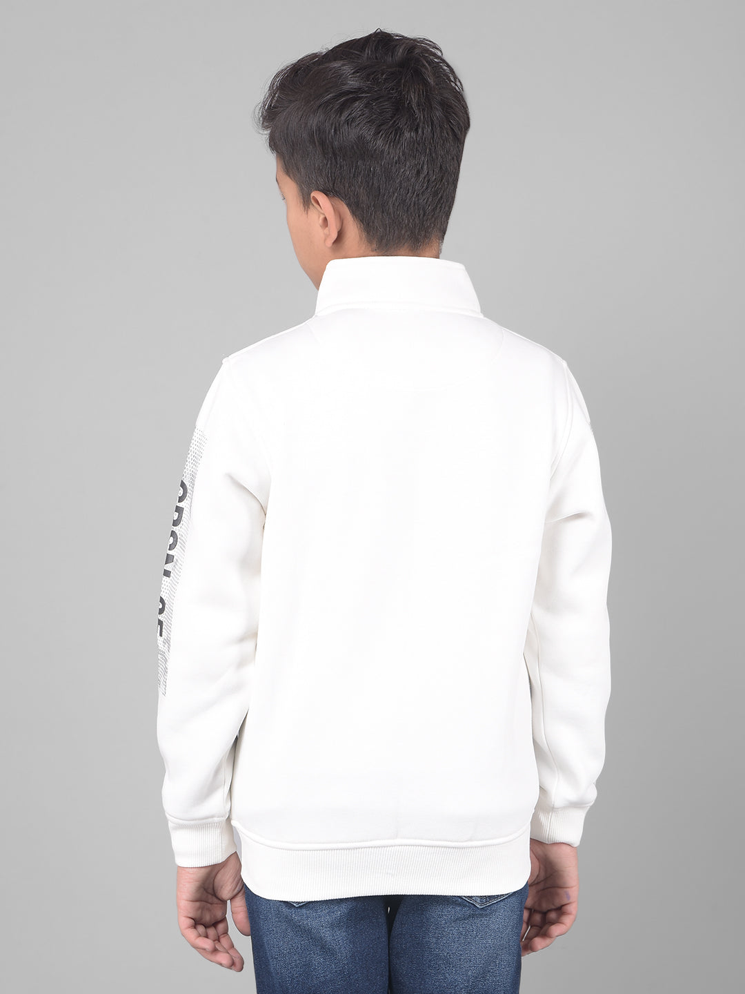 White Printed Sweatshirt-Boys Sweatshirts-Crimsoune Club