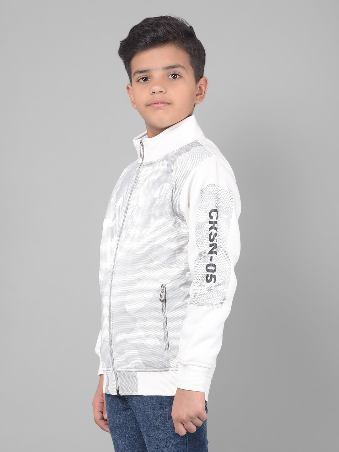 White Printed Sweatshirt-Boys Sweatshirts-Crimsoune Club