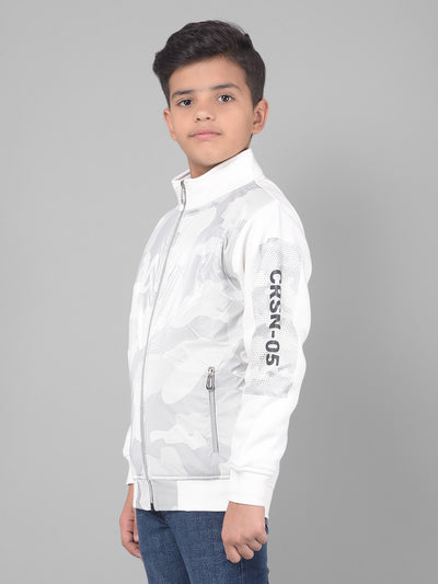 White Printed Sweatshirt-Boys Sweatshirts-Crimsoune Club
