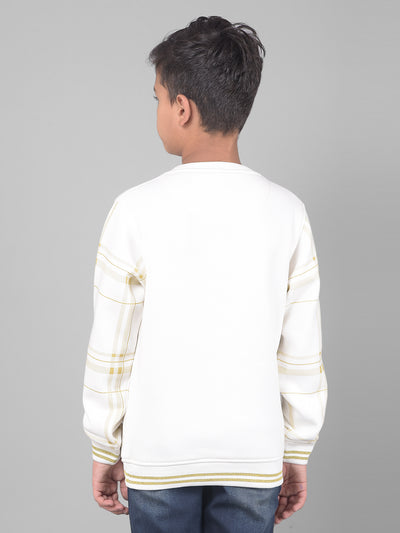 White Printed Sweatshirt-Boys Sweatshirts-Crimsoune Club