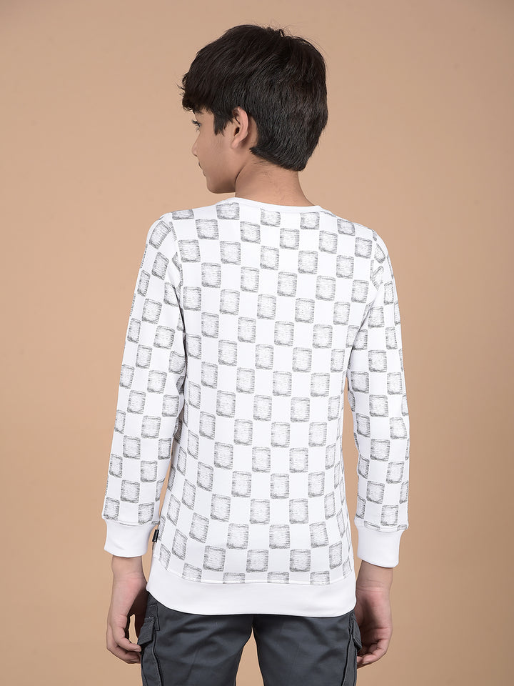 White Printed Sweatshirt-Boys Sweatshirts-Crimsoune Club