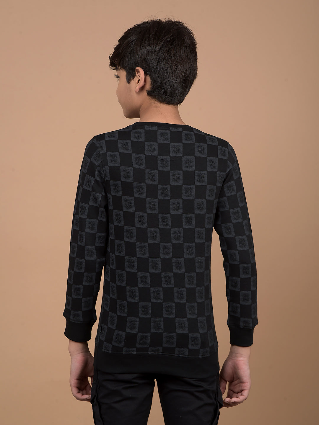 Black Printed Sweatshirt-Boys Sweatshirts-Crimsoune Club