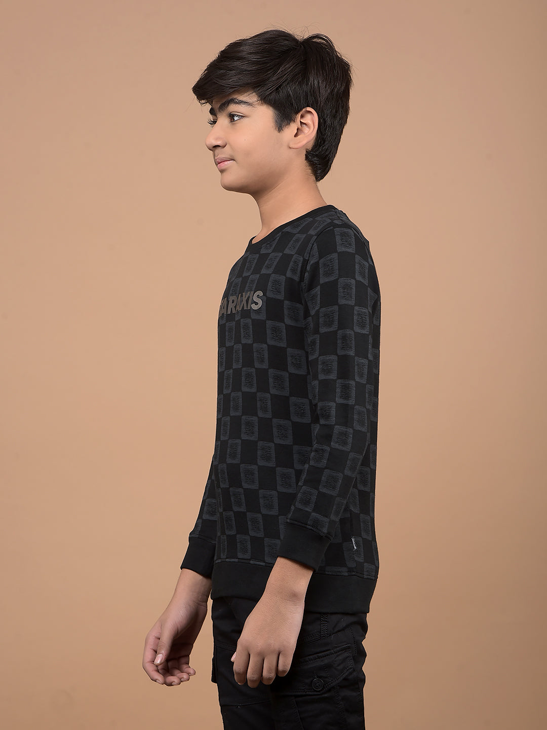 Black Printed Sweatshirt-Boys Sweatshirts-Crimsoune Club