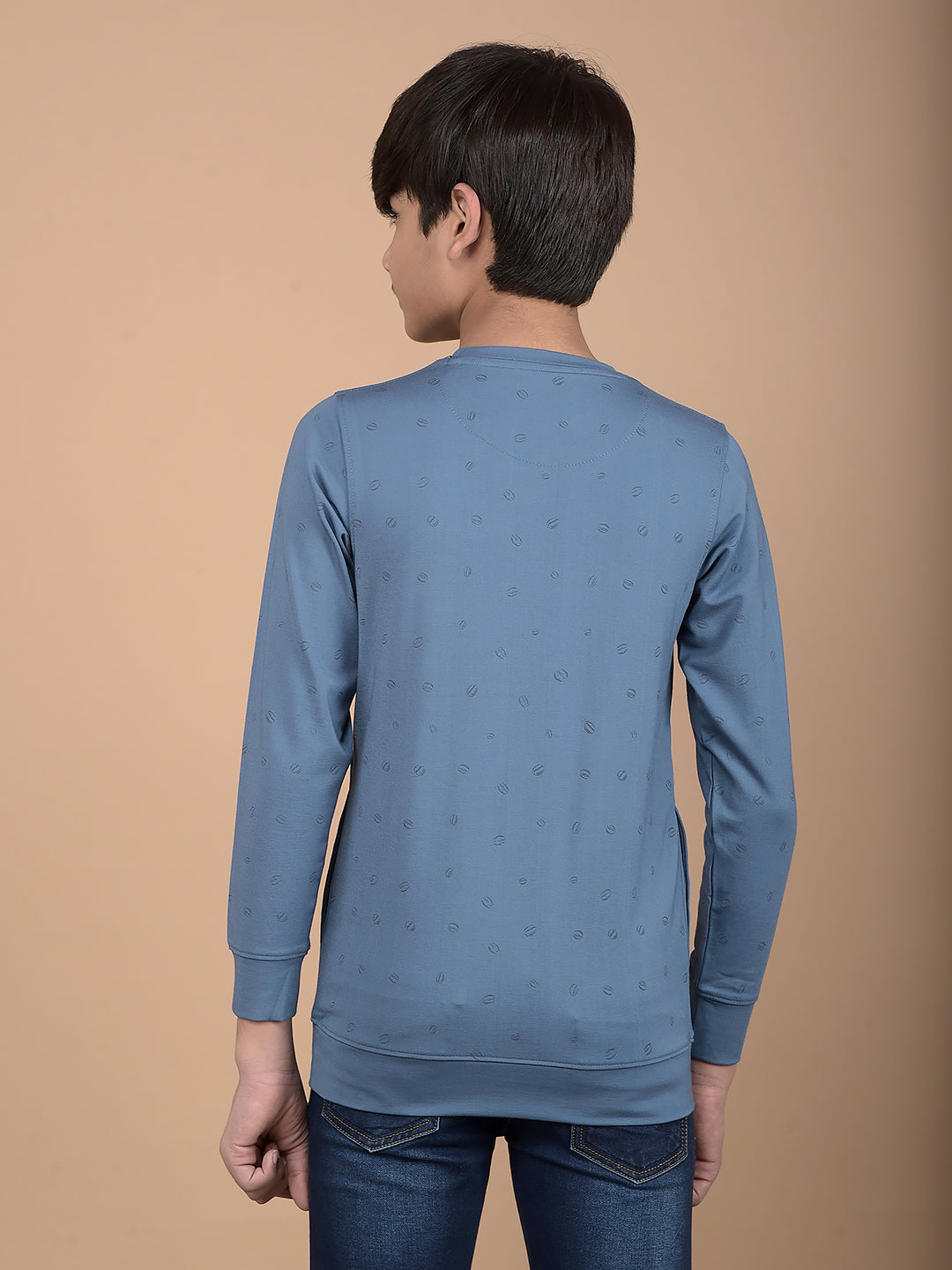 Blue Graphic Print Sweatshirt-Boys Sweatshirts-Crimsoune Club