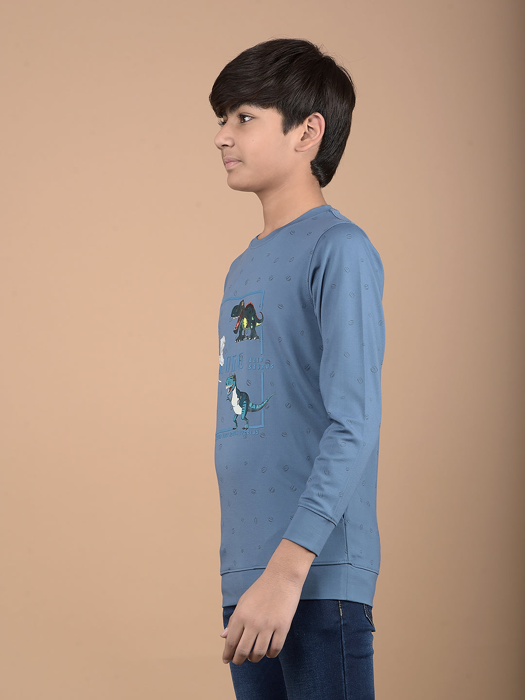 Blue Graphic Print Sweatshirt-Boys Sweatshirts-Crimsoune Club